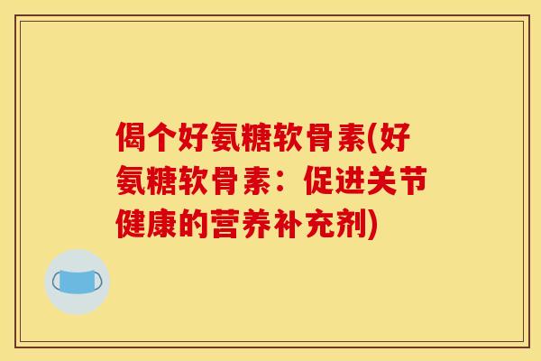 偈个好氨糖软骨素(好氨糖软骨素：促进关节健康的营养补充剂)