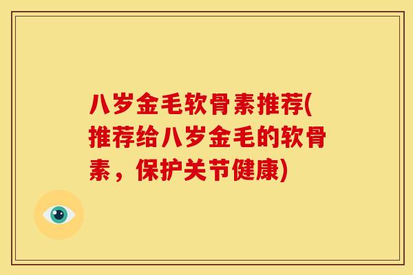 八岁金毛软骨素推荐(推荐给八岁金毛的软骨素，保护关节健康)