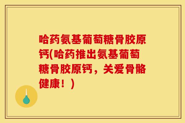 哈药氨基葡萄糖骨胶原钙(哈药推出氨基葡萄糖骨胶原钙，关爱骨骼健康！)