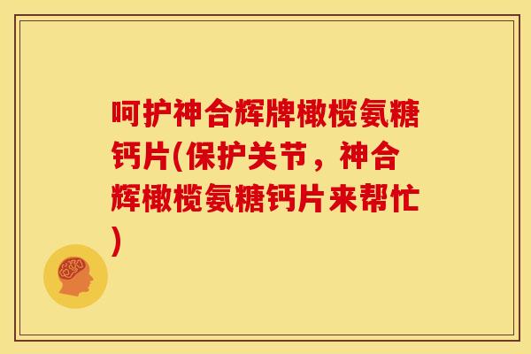 呵护神合辉牌橄榄氨糖钙片(保护关节，神合辉橄榄氨糖钙片来帮忙)