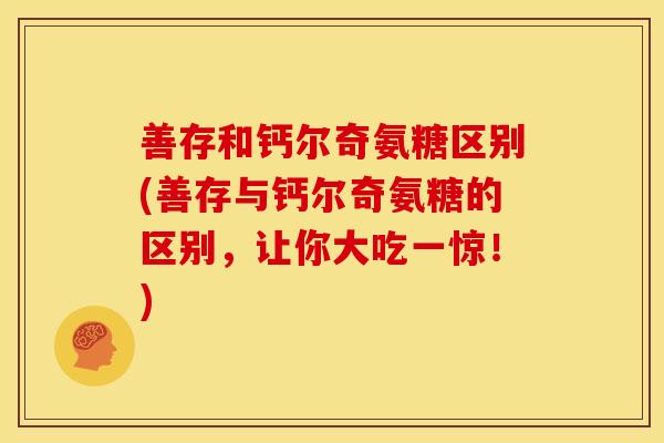 善存和钙尔奇氨糖区别(善存与钙尔奇氨糖的区别，让你大吃一惊！)
