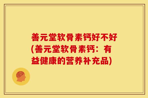 善元堂软骨素钙好不好(善元堂软骨素钙：有益健康的营养补充品)-第1张图片-关节骑士
