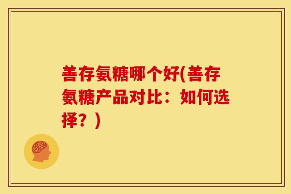 善存氨糖哪个好(善存氨糖产品对比：如何选择？)-第1张图片-关节骑士