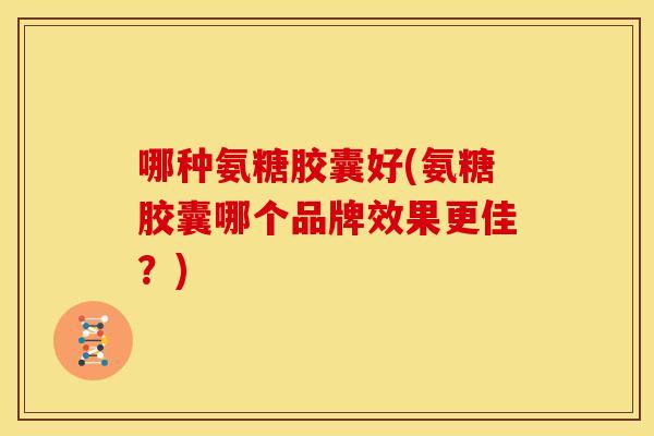 哪种氨糖胶囊好(氨糖胶囊哪个品牌效果更佳？)-第1张图片-关节骑士