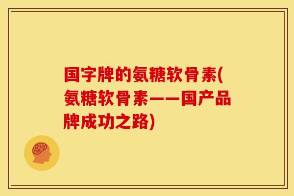 国字牌的氨糖软骨素(氨糖软骨素——国产品牌成功之路)-第1张图片-关节骑士