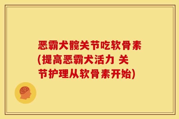 恶霸犬髋关节吃软骨素(提高恶霸犬活力 关节护理从软骨素开始)-第1张图片-关节骑士 恶霸犬髋关节吃软骨素(提高恶霸犬活力 关节护理从软骨素开始)-第1张图片-关节骑士