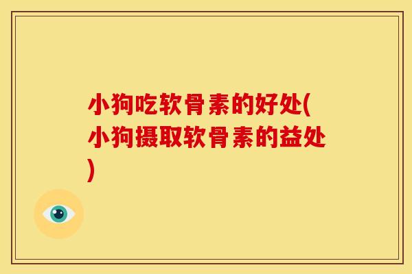 小狗吃软骨素的好处(小狗摄取软骨素的益处)