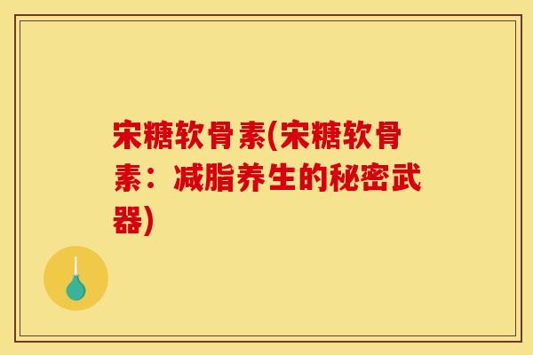 宋糖软骨素(宋糖软骨素:减脂养生的秘密武器)-第1张图片-关节骑士 宋糖软骨素(宋糖软骨素:减脂养生的秘密武器)-第1张图片-关节骑士
