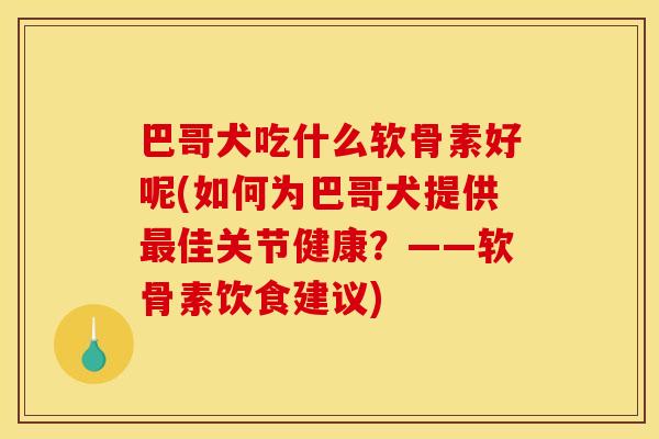 巴哥犬吃什么软骨素好呢(如何为巴哥犬提供最佳关节健康？——软骨素饮食建议)