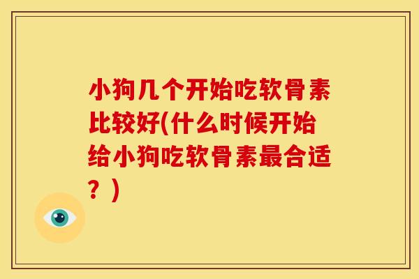 小狗几个开始吃软骨素比较好(什么时候开始给小狗吃软骨素最合适?)-第1张图片-关节骑士 小狗几个开始吃软骨素比较好(什么时候开始给小狗吃软骨素最合适?)-第1张图片-关节骑士