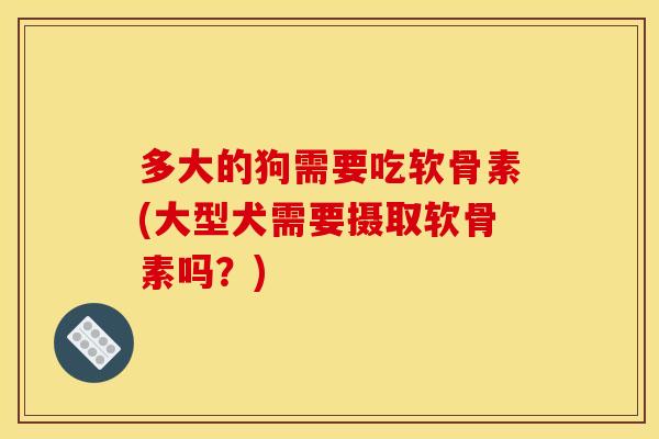 多大的狗需要吃软骨素(大型犬需要摄取软骨素吗？)-第1张图片-关节骑士