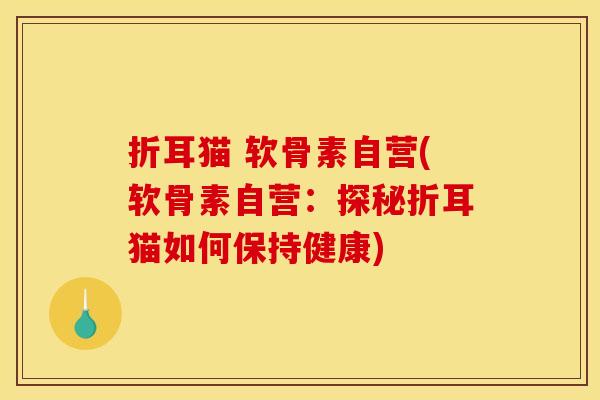 折耳猫 软骨素自营(软骨素自营：探秘折耳猫如何保持健康)