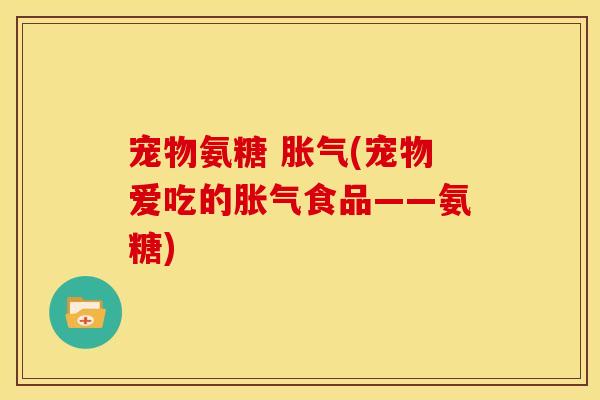 宠物氨糖 胀气(宠物爱吃的胀气食品——氨糖)