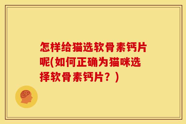怎样给猫选软骨素钙片呢(如何正确为猫咪选择软骨素钙片？)