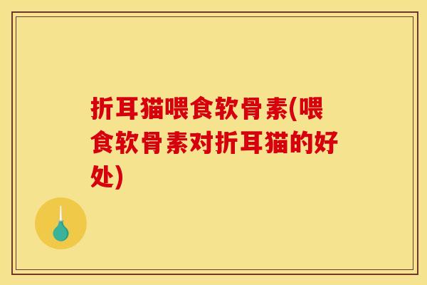 折耳猫喂食软骨素(喂食软骨素对折耳猫的好处)