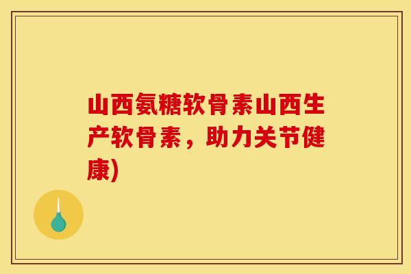山西氨糖软骨素山西生产软骨素，助力关节健康)