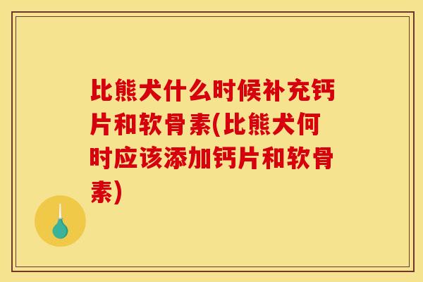 比熊犬什么时候补充钙片和软骨素(比熊犬何时应该添加钙片和软骨素)
