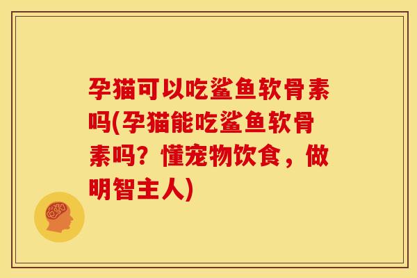 孕猫可以吃鲨鱼软骨素吗(孕猫能吃鲨鱼软骨素吗？懂宠物饮食，做明智主人)