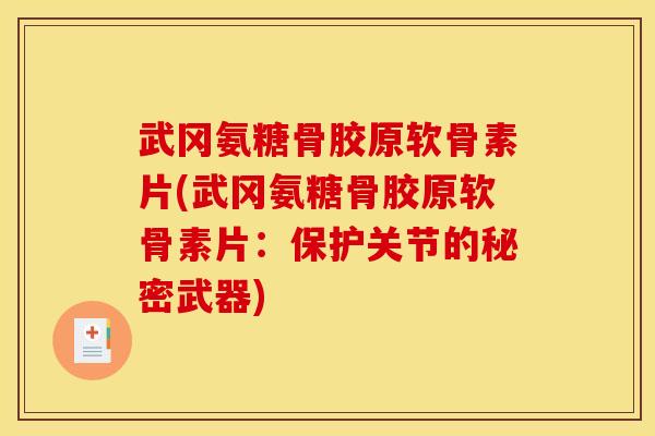 武冈氨糖骨胶原软骨素片(武冈氨糖骨胶原软骨素片：保护关节的秘密武器)