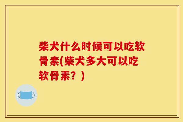柴犬什么时候可以吃软骨素(柴犬多大可以吃软骨素？)
