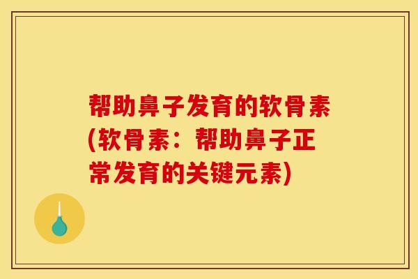 帮助鼻子发育的软骨素(软骨素：帮助鼻子正常发育的关键元素)