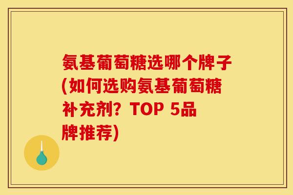 氨基葡萄糖选哪个牌子(如何选购氨基葡萄糖补充剂？TOP 5品牌推荐)