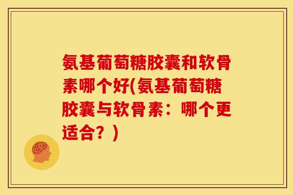 氨基葡萄糖胶囊和软骨素哪个好(氨基葡萄糖胶囊与软骨素：哪个更适合？)