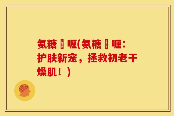 氨糖啫喱(氨糖啫喱:护肤新宠,拯救初老干燥肌!)-第1张图片-关节骑士 氨糖啫喱(氨糖啫喱:护肤新宠,拯救初老干燥肌!)-第1张图片-关节骑士