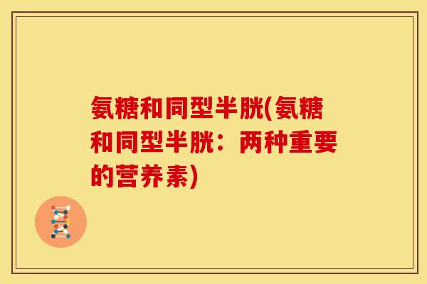 氨糖和同型半胱(氨糖和同型半胱：两种重要的营养素)