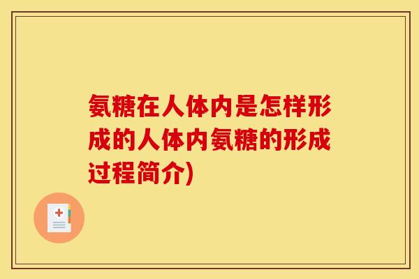 氨糖在人体内是怎样形成的人体内氨糖的形成过程简介)