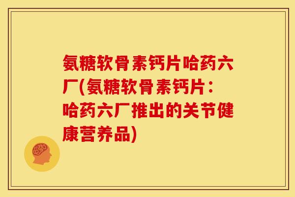 氨糖软骨素钙片哈药六厂(氨糖软骨素钙片：哈药六厂推出的关节健康营养品)