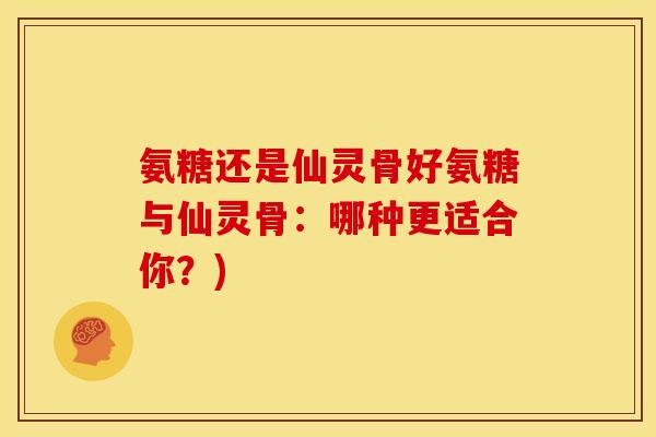 氨糖还是仙灵骨好氨糖与仙灵骨：哪种更适合你？)-第1张图片-关节骑士