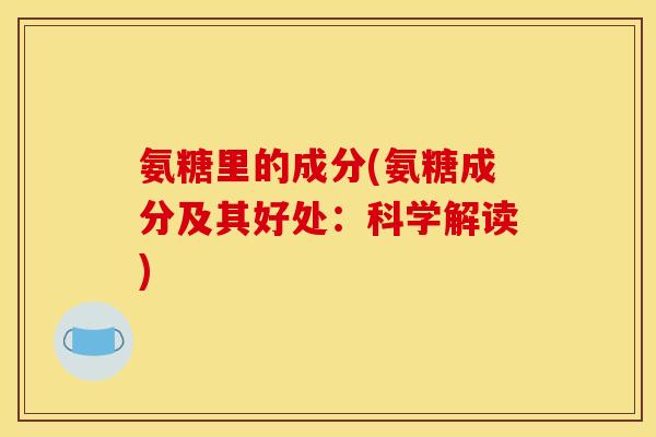 氨糖里的成分(氨糖成分及其好处：科学解读)