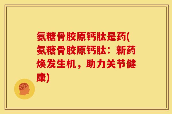 氨糖骨胶原钙肽是药(氨糖骨胶原钙肽：新药焕发生机，助力关节健康)