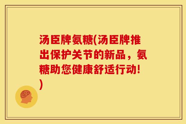 汤臣牌氨糖(汤臣牌推出保护关节的新品，氨糖助您健康舒适行动!)
