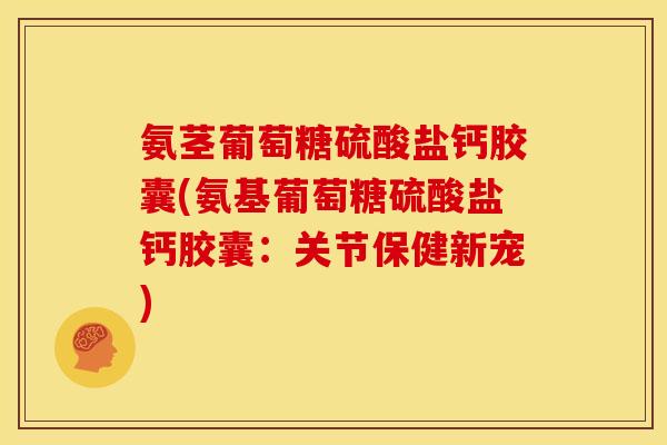 氨茎葡萄糖硫酸盐钙胶囊(氨基葡萄糖硫酸盐钙胶囊：关节保健新宠)-第1张图片-关节骑士