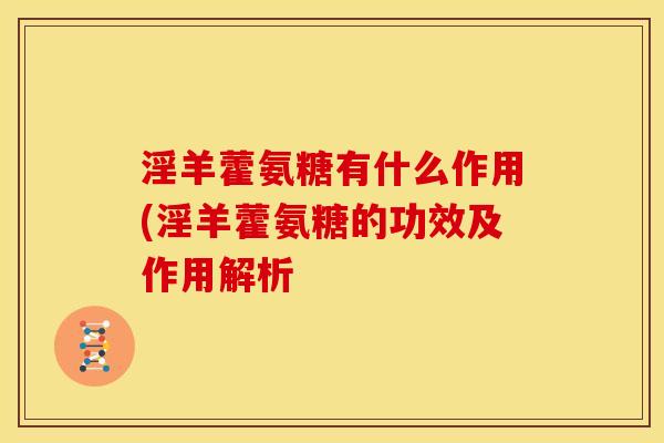 淫羊藿氨糖有什么作用(淫羊藿氨糖的功效及作用解析