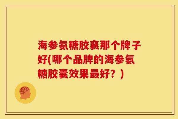 海参氨糖胶襄那个牌子好(哪个品牌的海参氨糖胶囊效果最好？)