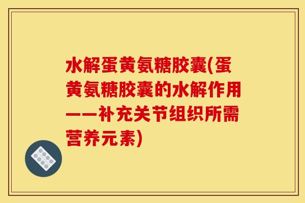 水解蛋黄氨糖胶囊(蛋黄氨糖胶囊的水解作用——补充关节组织所需营养元素)