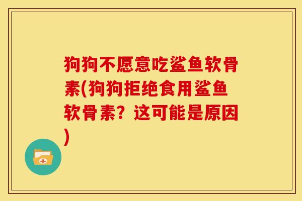 狗狗不愿意吃鲨鱼软骨素(狗狗拒绝食用鲨鱼软骨素？这可能是原因)