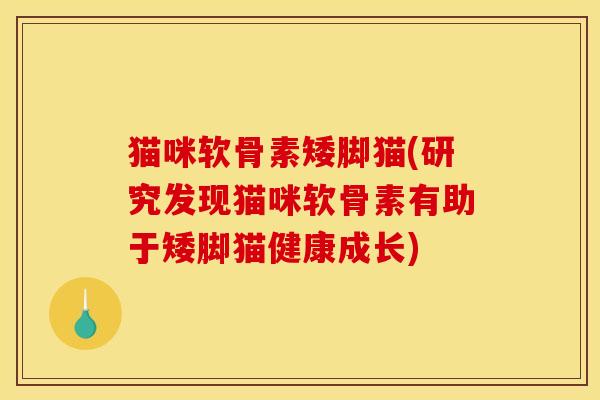 猫咪软骨素矮脚猫(研究发现猫咪软骨素有助于矮脚猫健康成长)