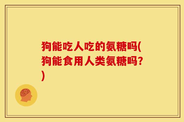 狗能吃人吃的氨糖吗(狗能食用人类氨糖吗？)