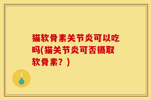 猫软骨素关节炎可以吃吗(猫关节炎可否摄取软骨素？)