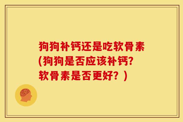 狗狗补钙还是吃软骨素(狗狗是否应该补钙？软骨素是否更好？)