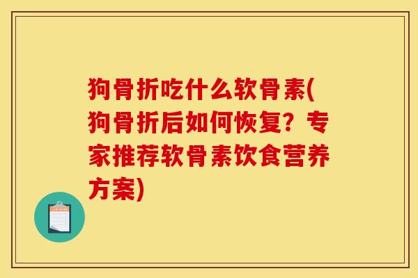 狗骨折吃什么软骨素(狗骨折后如何恢复？专家推荐软骨素饮食营养方案)