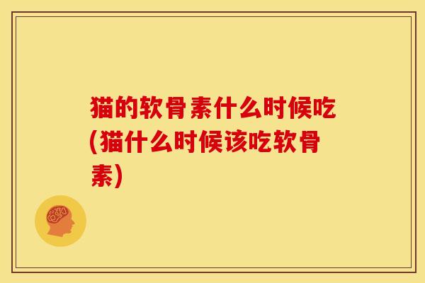 猫的软骨素什么时候吃(猫什么时候该吃软骨素)