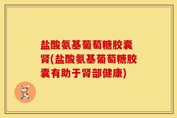 盐酸氨基葡萄糖胶囊 肾(盐酸氨基葡萄糖胶囊有助于肾部健康)