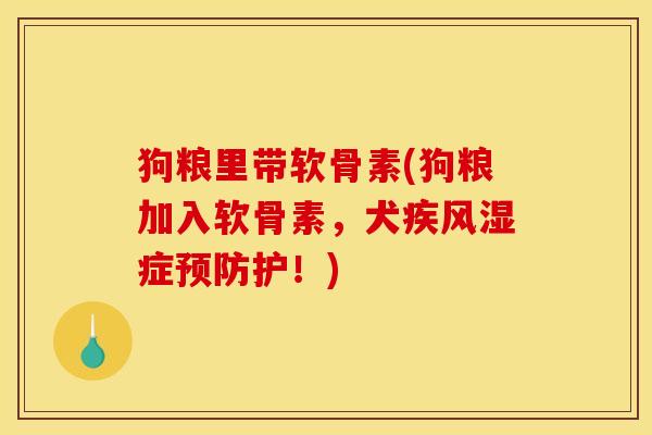 狗粮里带软骨素(狗粮加入软骨素，犬疾风湿症预防护！)
