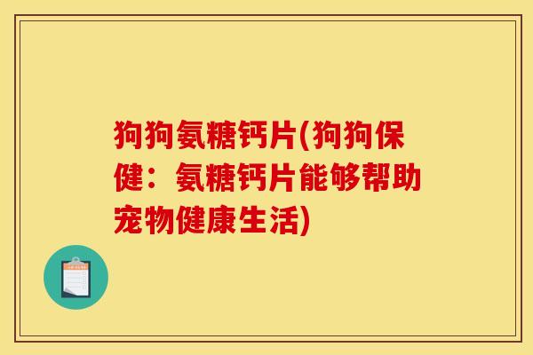 狗狗氨糖钙片(狗狗保健：氨糖钙片能够帮助宠物健康生活)