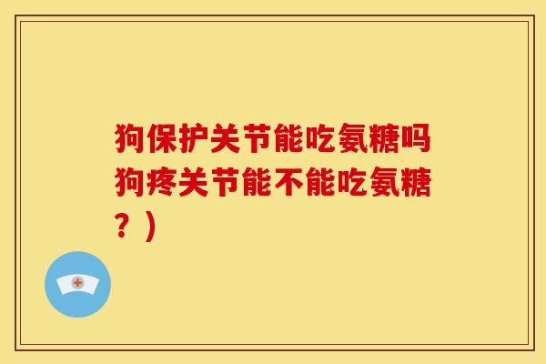 狗保护关节能吃氨糖吗狗疼关节能不能吃氨糖？)